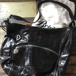 Brighton Black Leather Shoulder Purse